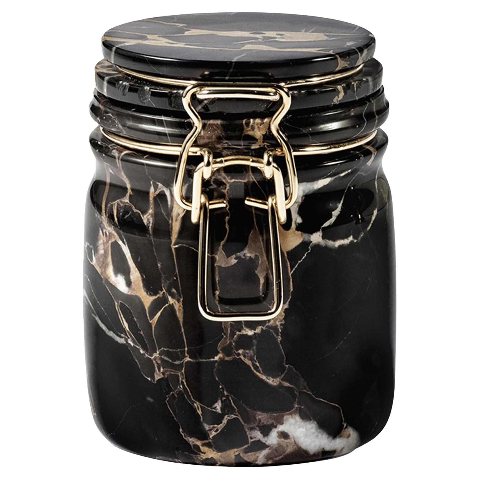 Miss Marble Jar in Portoro Marble by Lorenza Bozzoli