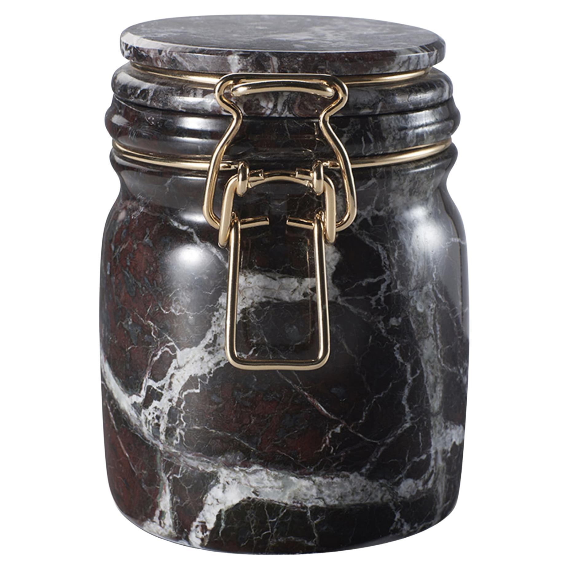 Miss Marble Jar in Red Levanto Marble by Lorenza Bozzoli For Sale