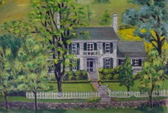 "Douglas & Mary Fairbanks Sr. Boxwood Farm Virginia Estate Oil On Board"