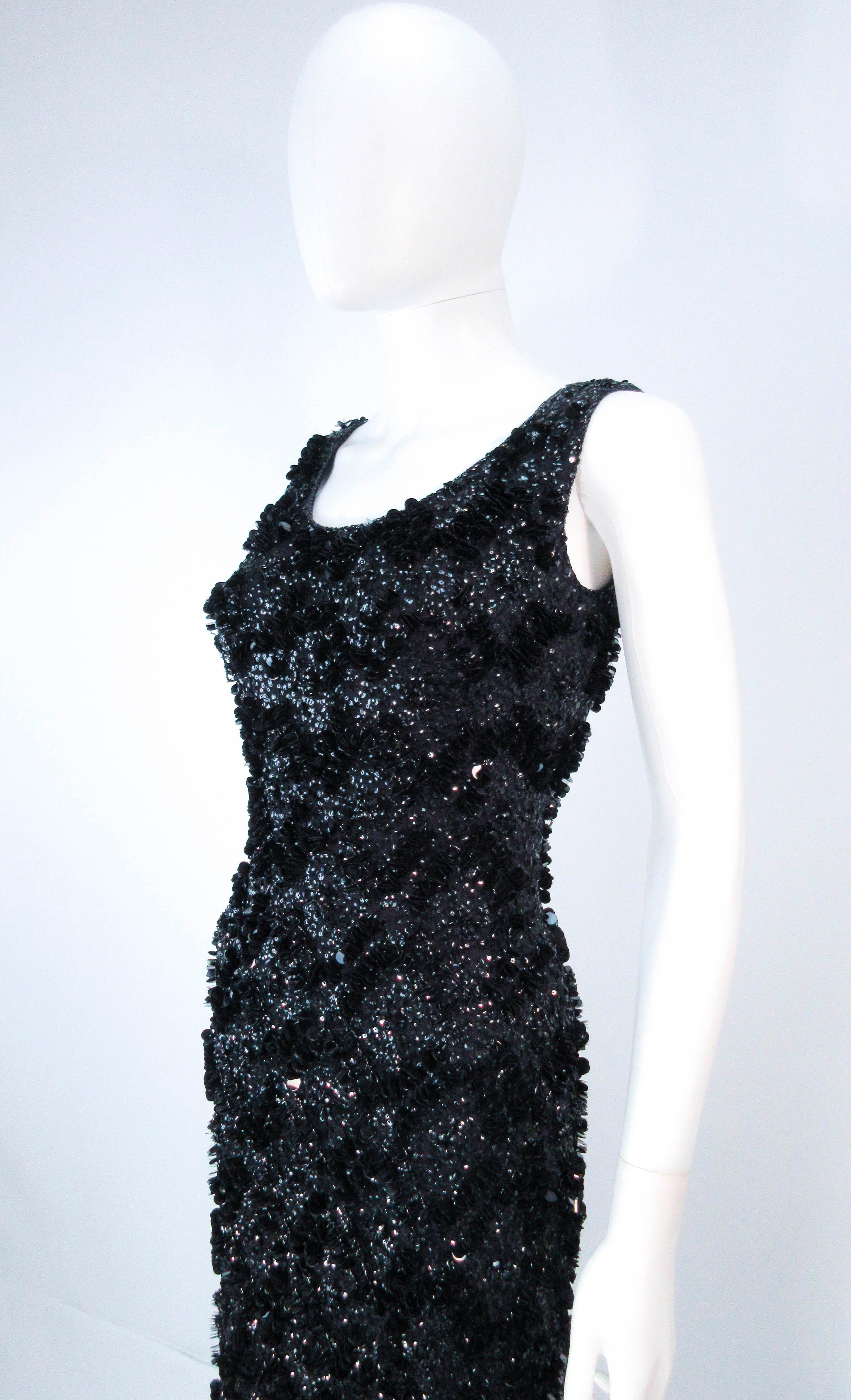 Women's Miss Ruth Relief Beaded Stretch Wool Sequin Gown Size Small For Sale
