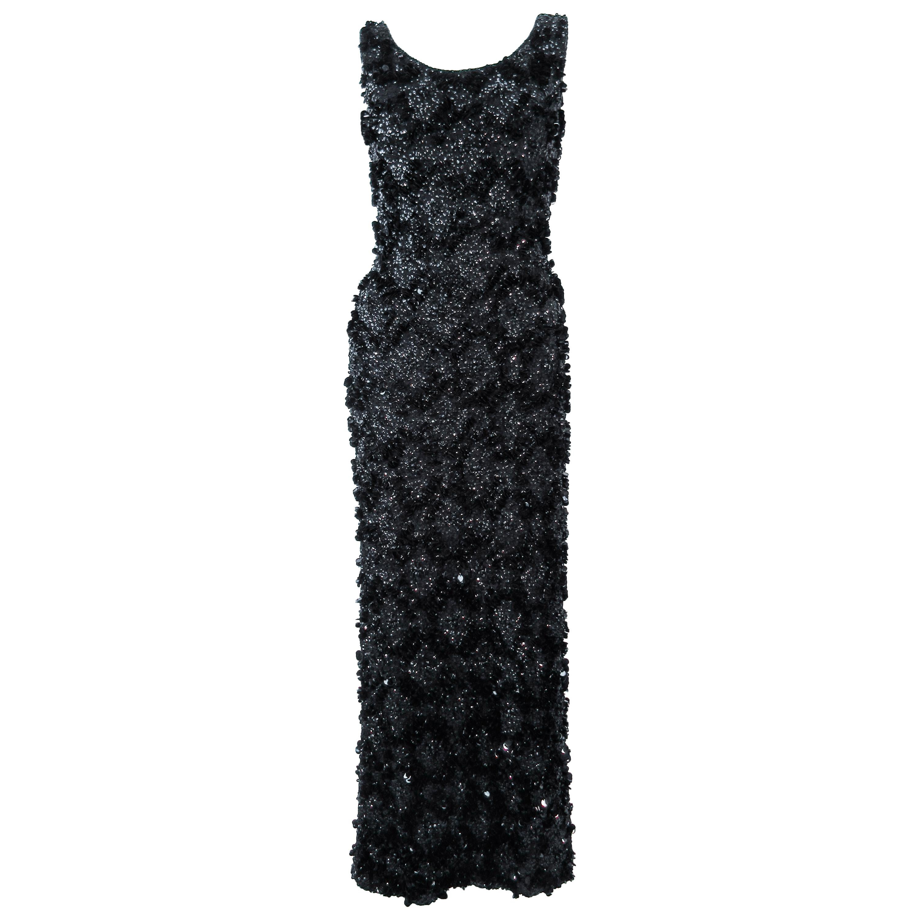 Miss Ruth - Robe à sequins en laine extensible perlée en relief, taille S