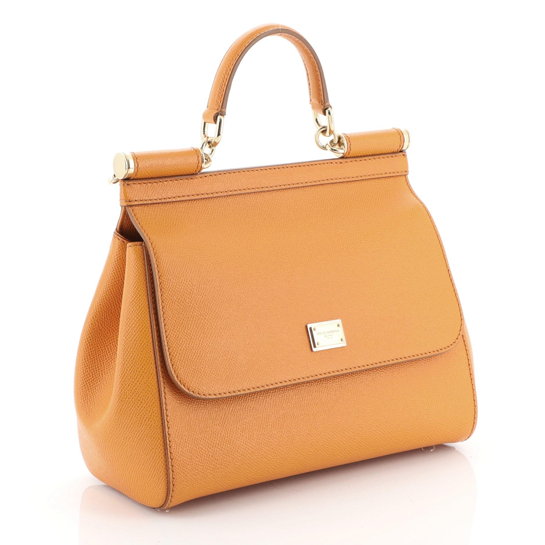 Orange Miss Sicily Bag Leather Medium