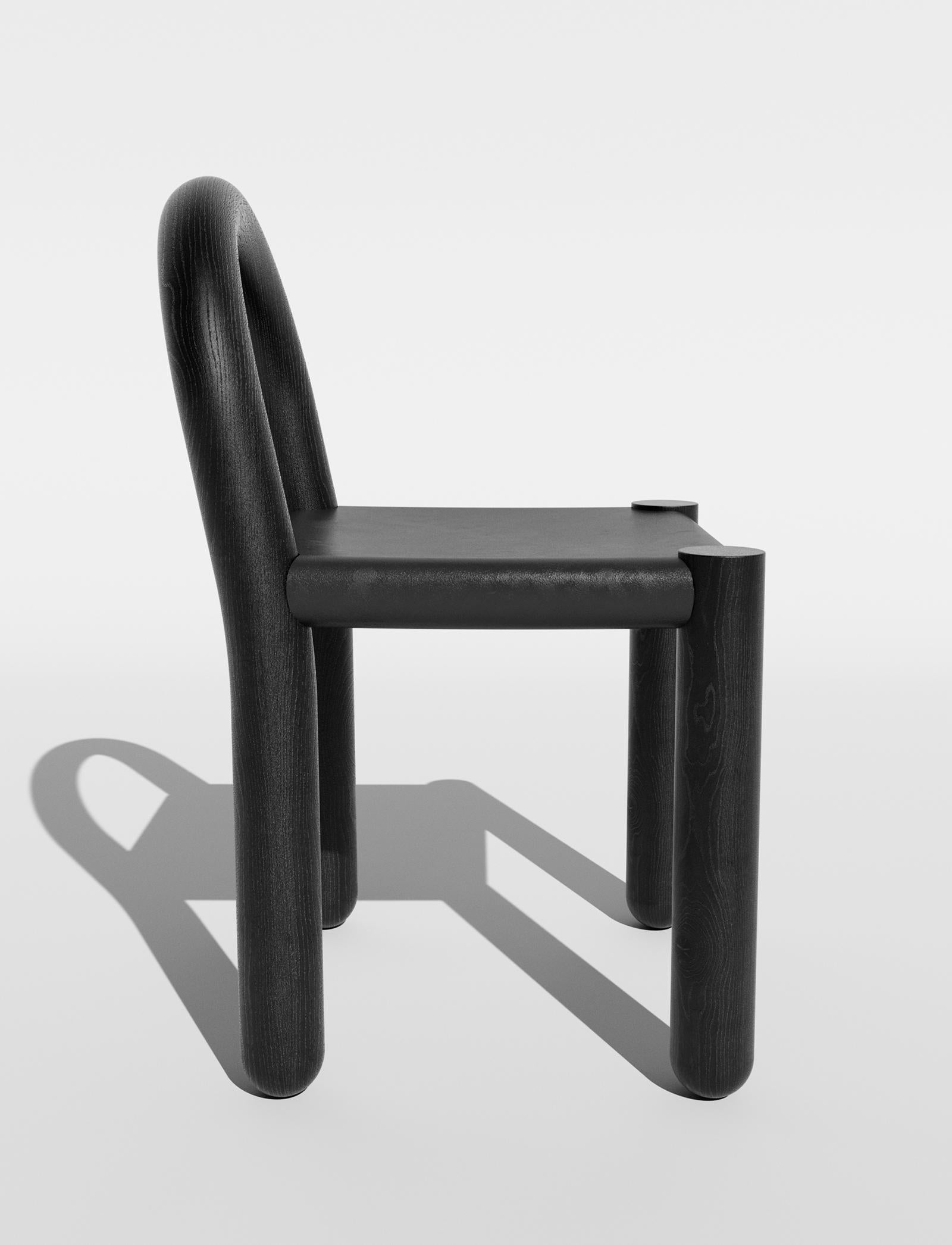 Brazilian Missa Chair in Leather and Wood by Pedro Paulo Venzon For Sale