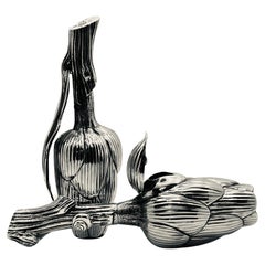 Missiaglia  Salt and Pepper Grinder Artichokes  Handcrafted in silver Italy 1990