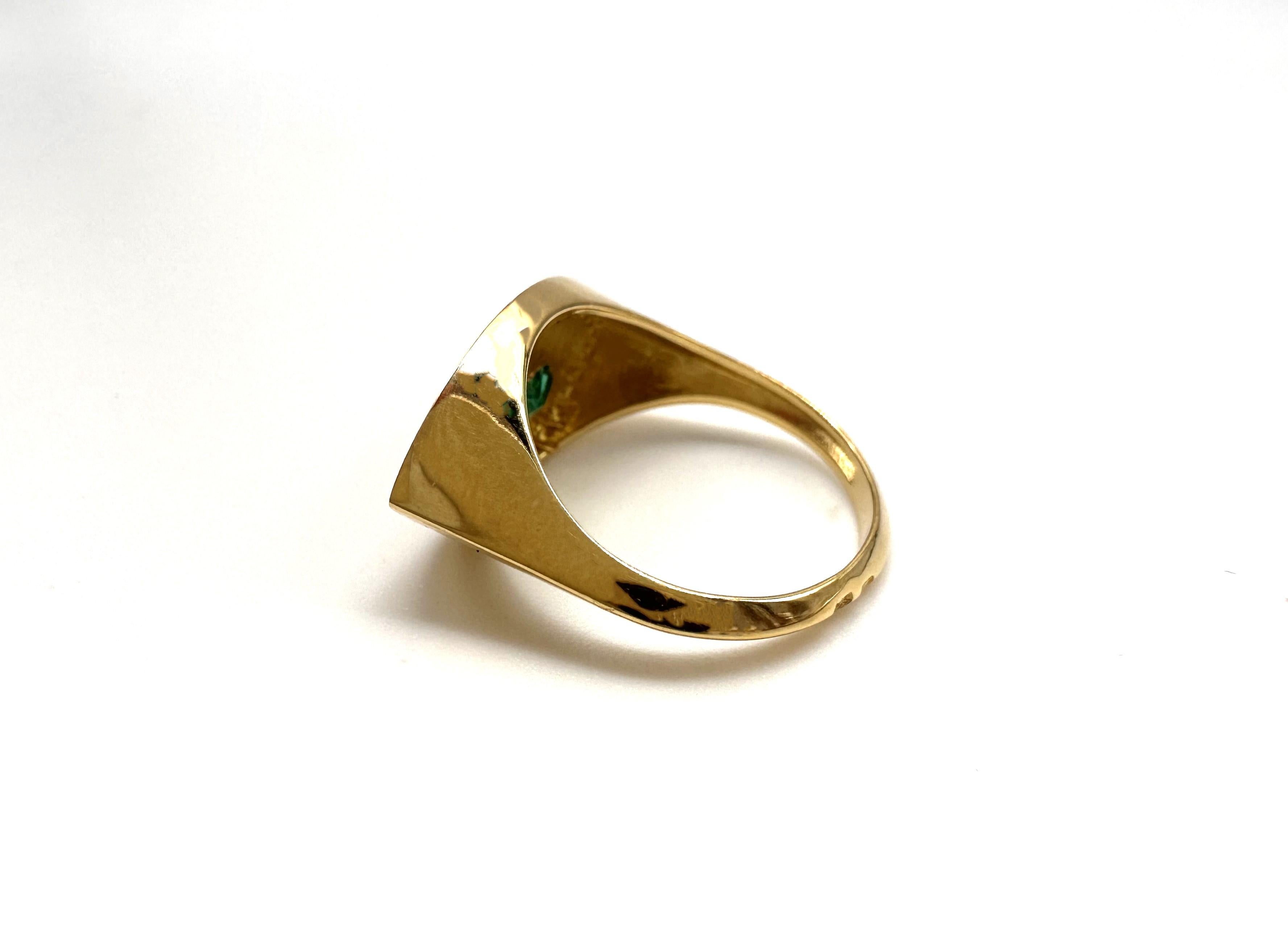 MISSIAN JEWELLERY Ring aus 18-karätigem Gold mit 0,208-karätigem Diamant und 0,44-karätigem Smaragd (Neugriechisch) im Angebot
