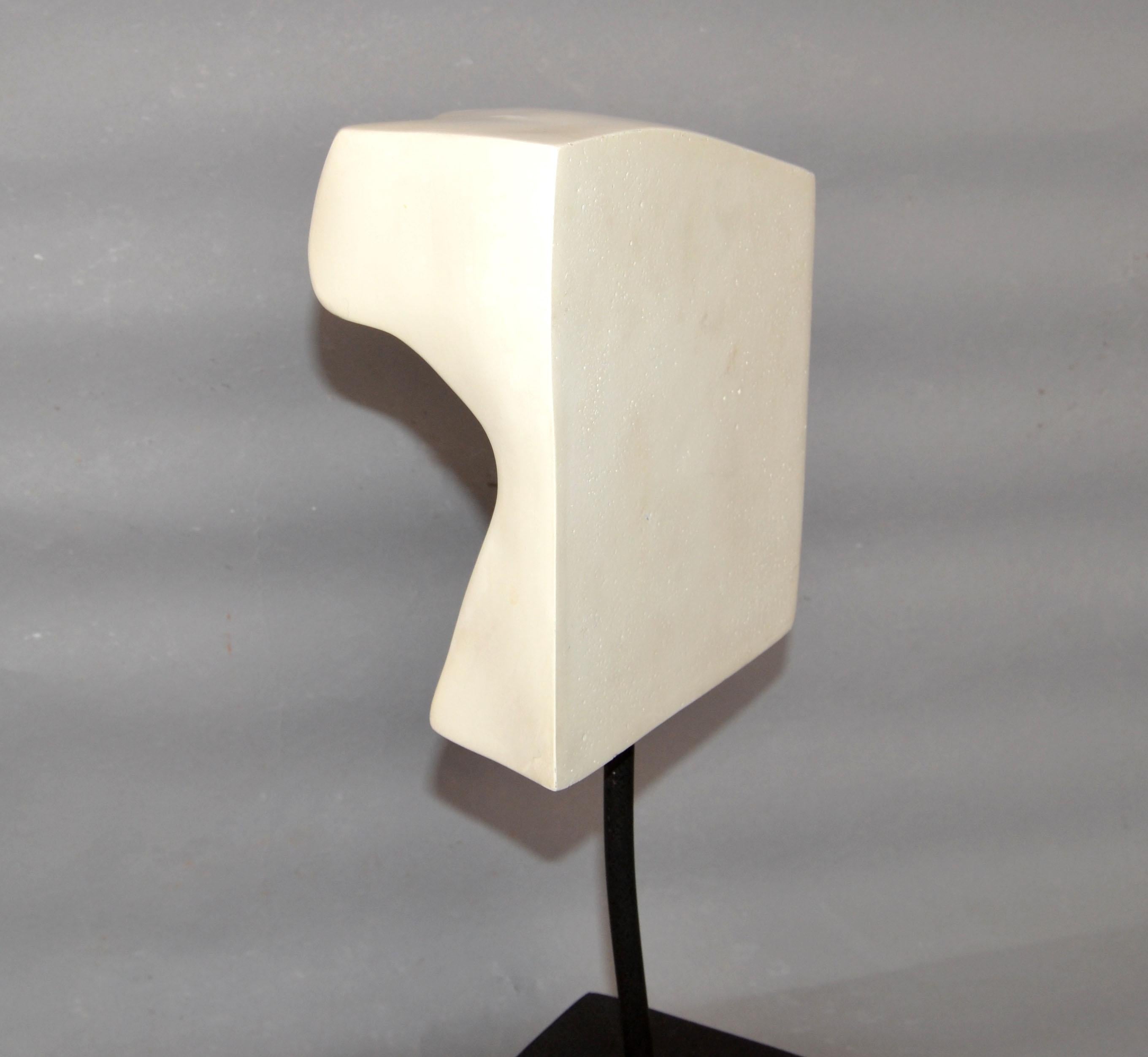 Missing Eye of David Black & White Sculpture Plaster on Wood Mid-Century Modern For Sale 2
