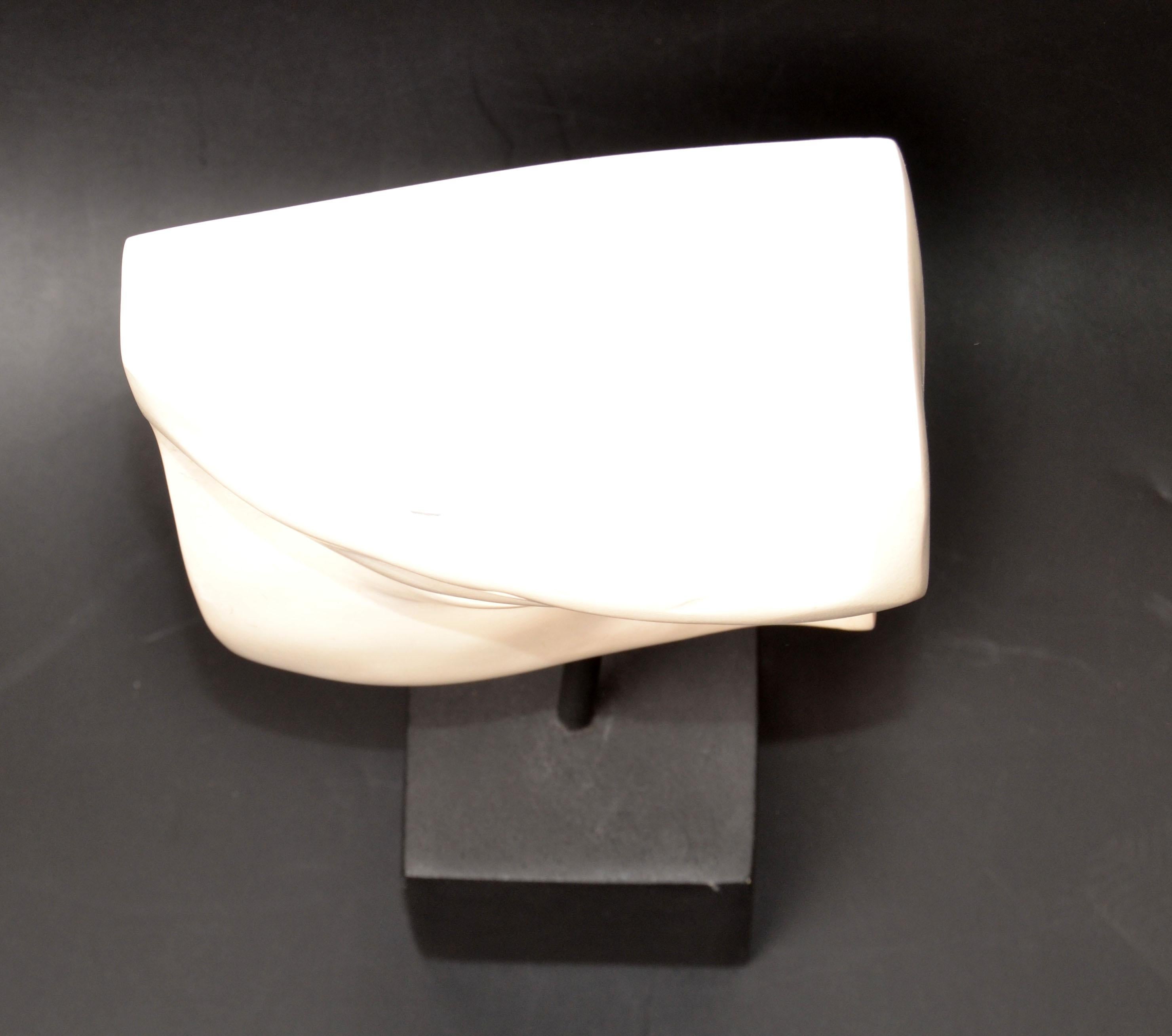 Missing Eye of David Black & White Sculpture Plaster on Wood Mid-Century Modern For Sale 3