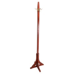 Mission Arts and Crafts Freestanding Coat Rack with Cast Brass Hooks c 1900/1920