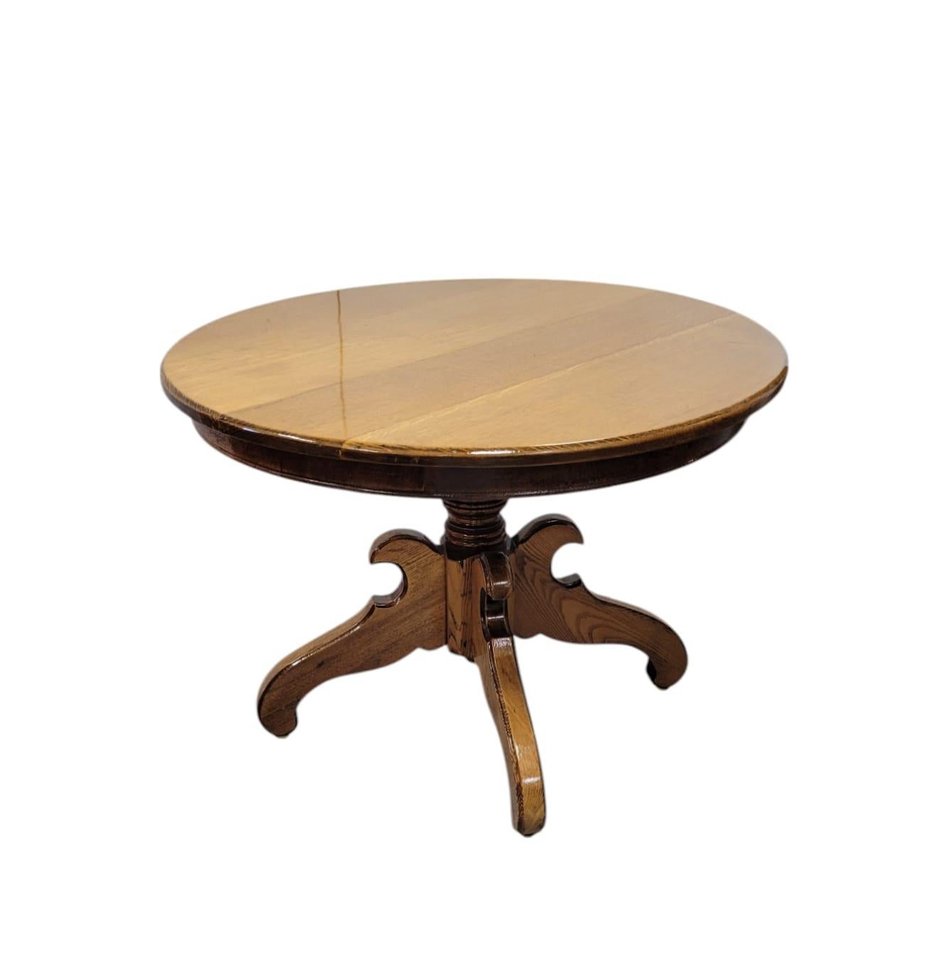 Hand-Crafted Mission / Arts and Crafts Oak Pedestal Side Table, c. 1890–1920 For Sale