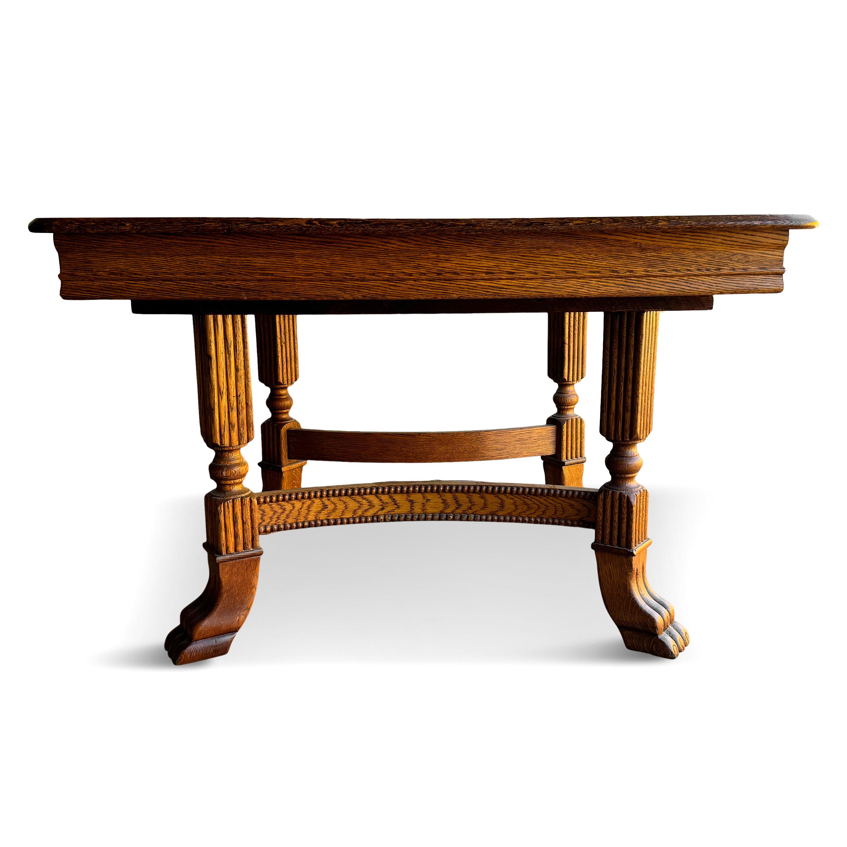 Table de salle à manger Mission en chêne de style Arts & Craft par Walter of Wabash en vente 4