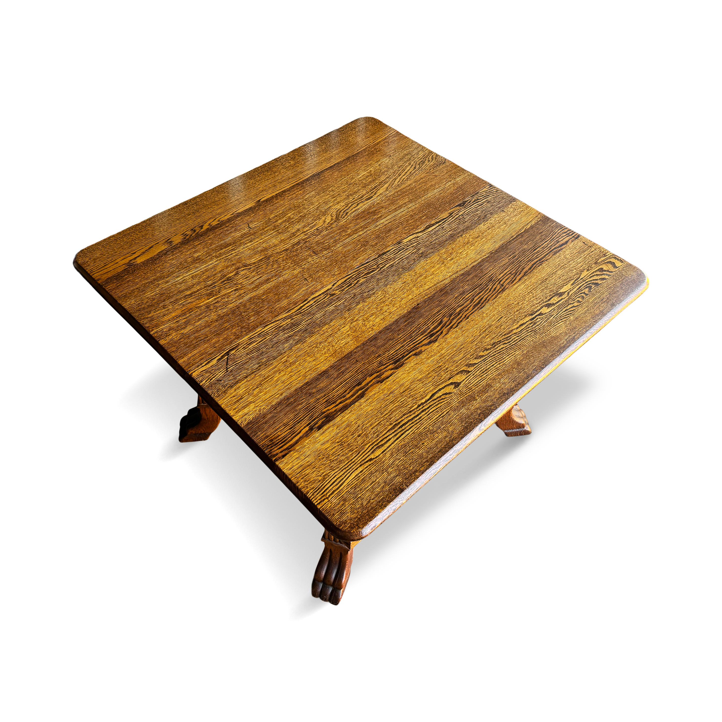 Chêne Table de salle à manger Mission en chêne de style Arts & Craft par Walter of Wabash en vente