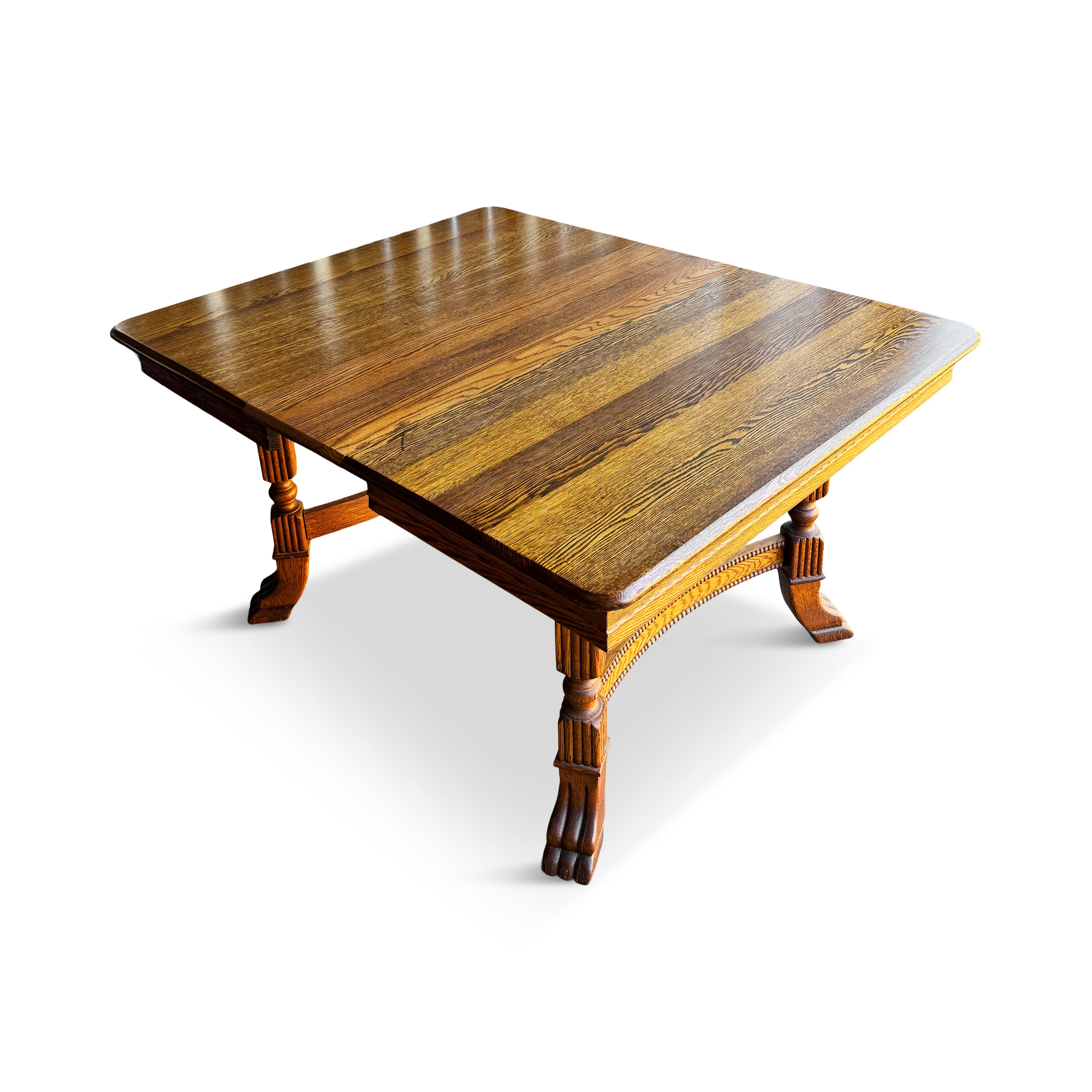 Table de salle à manger Mission en chêne de style Arts & Craft par Walter of Wabash en vente 1
