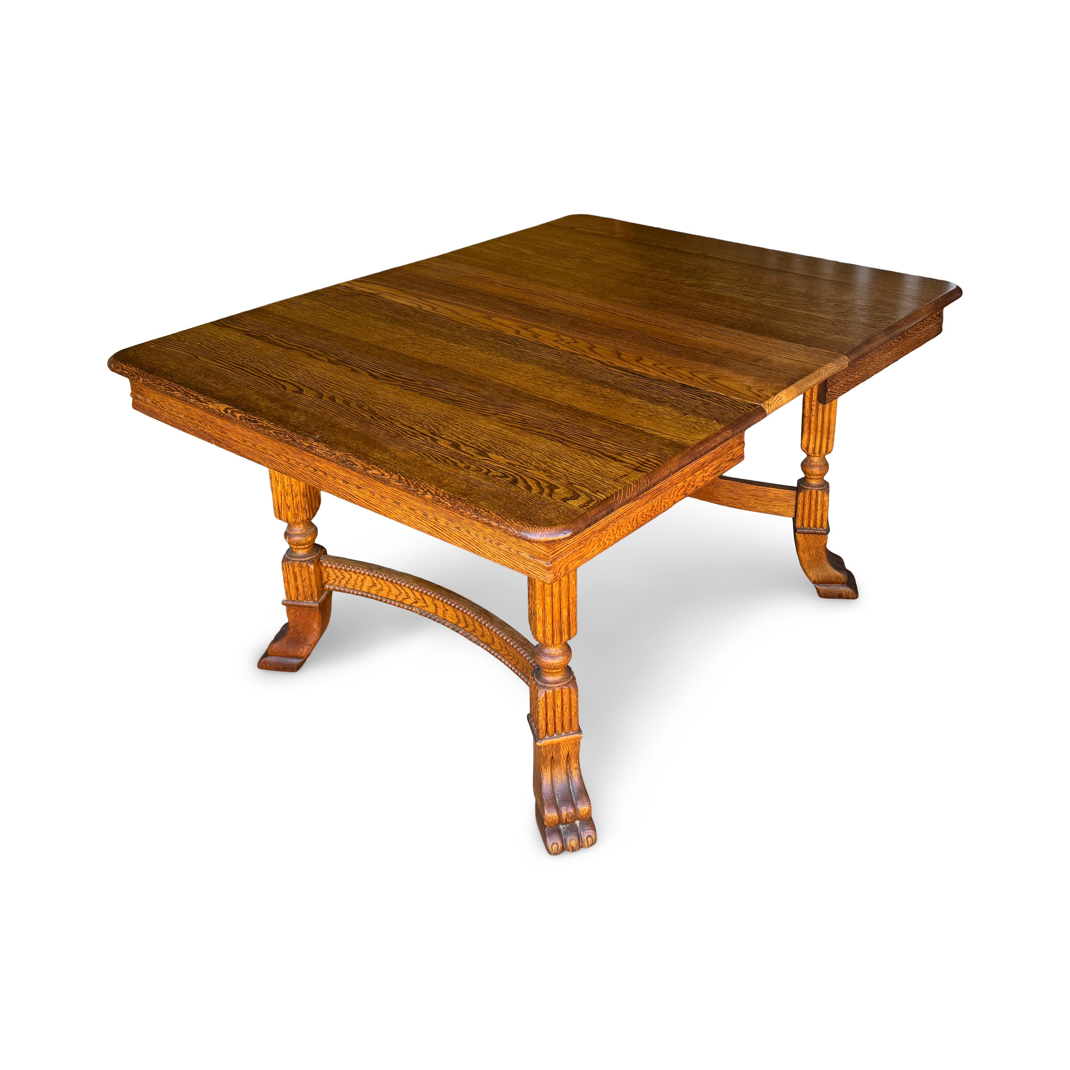 Table de salle à manger Mission en chêne de style Arts & Craft par Walter of Wabash en vente 2