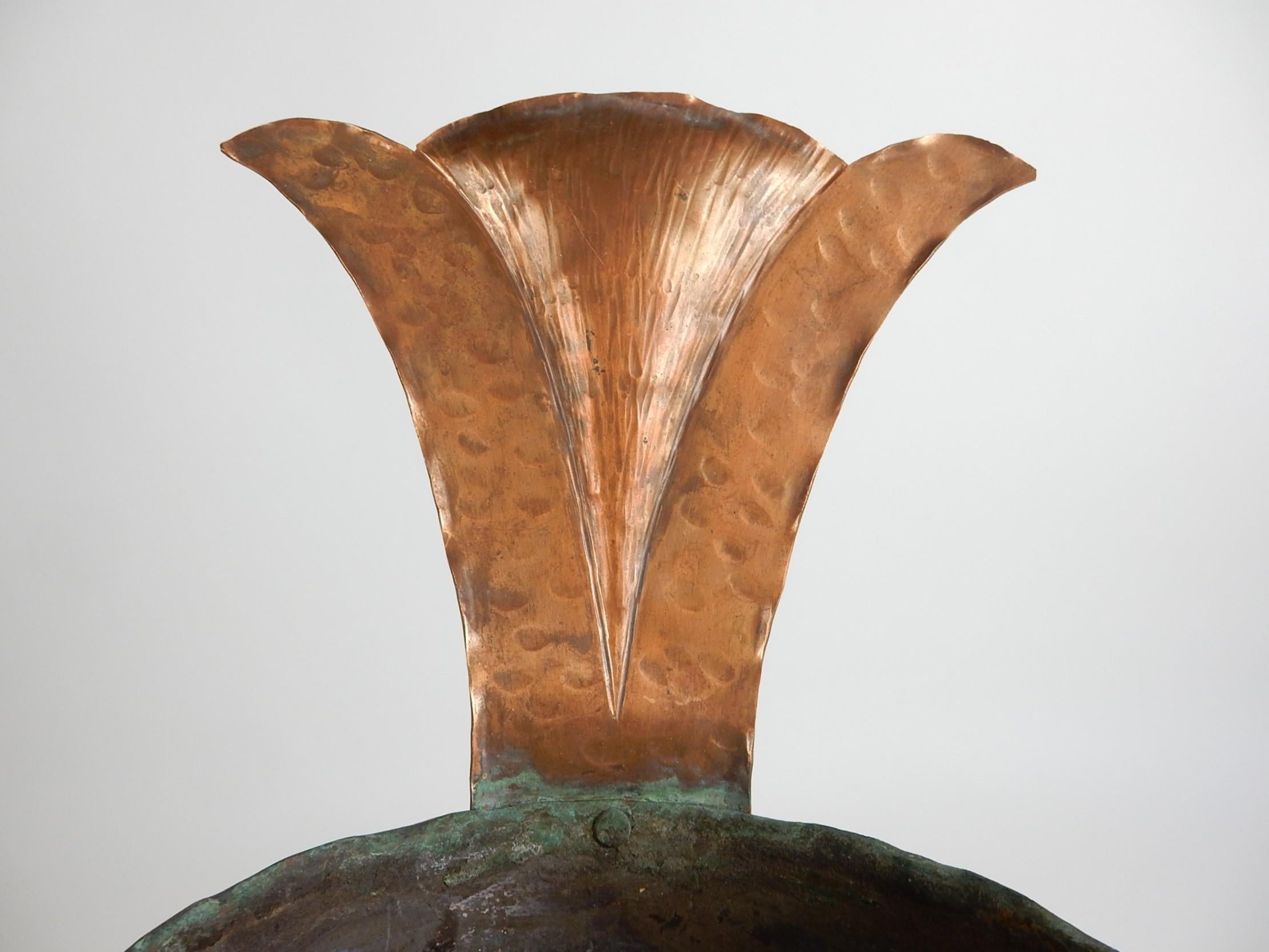 Mission Arts & Crafts era French Hammered Copper Holy Water Fonts For Sale 1