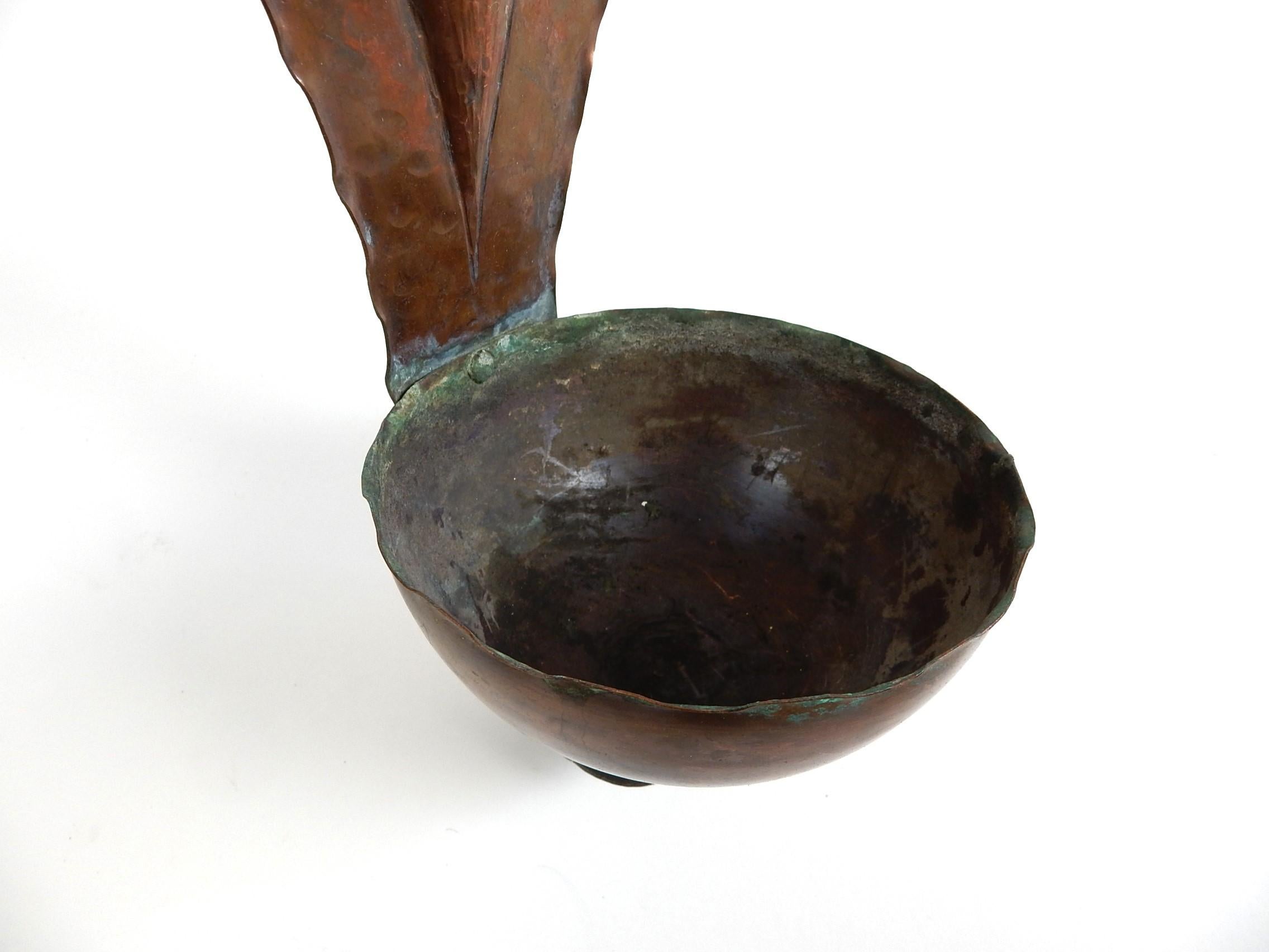 Mission Arts & Crafts era French Hammered Copper Holy Water Fonts For Sale 2
