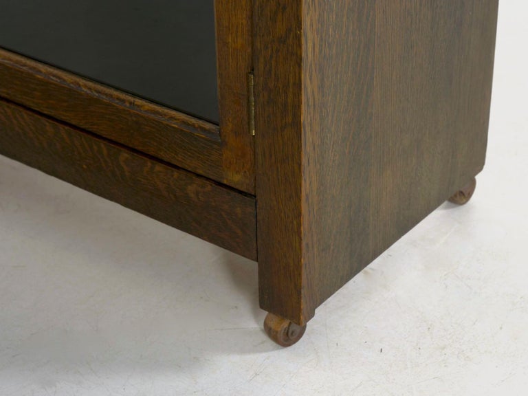 Mission Arts And Crafts Oak Antique Bookcase Bookshelf Cabinet