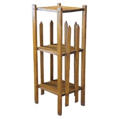 Mission Arts & Crafts Quartersawn Oak Bookshelf Pedestal Plant Stand Side Table