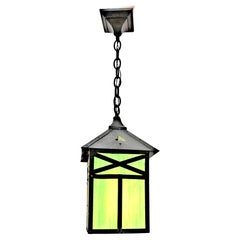 Mission Arts & Crafts Stained Glass Lantern 