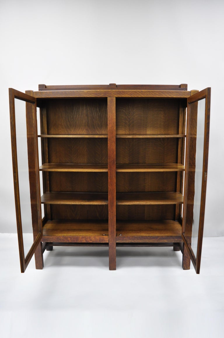 Mission Arts and Crafts Stickley Era Glass Double Door China