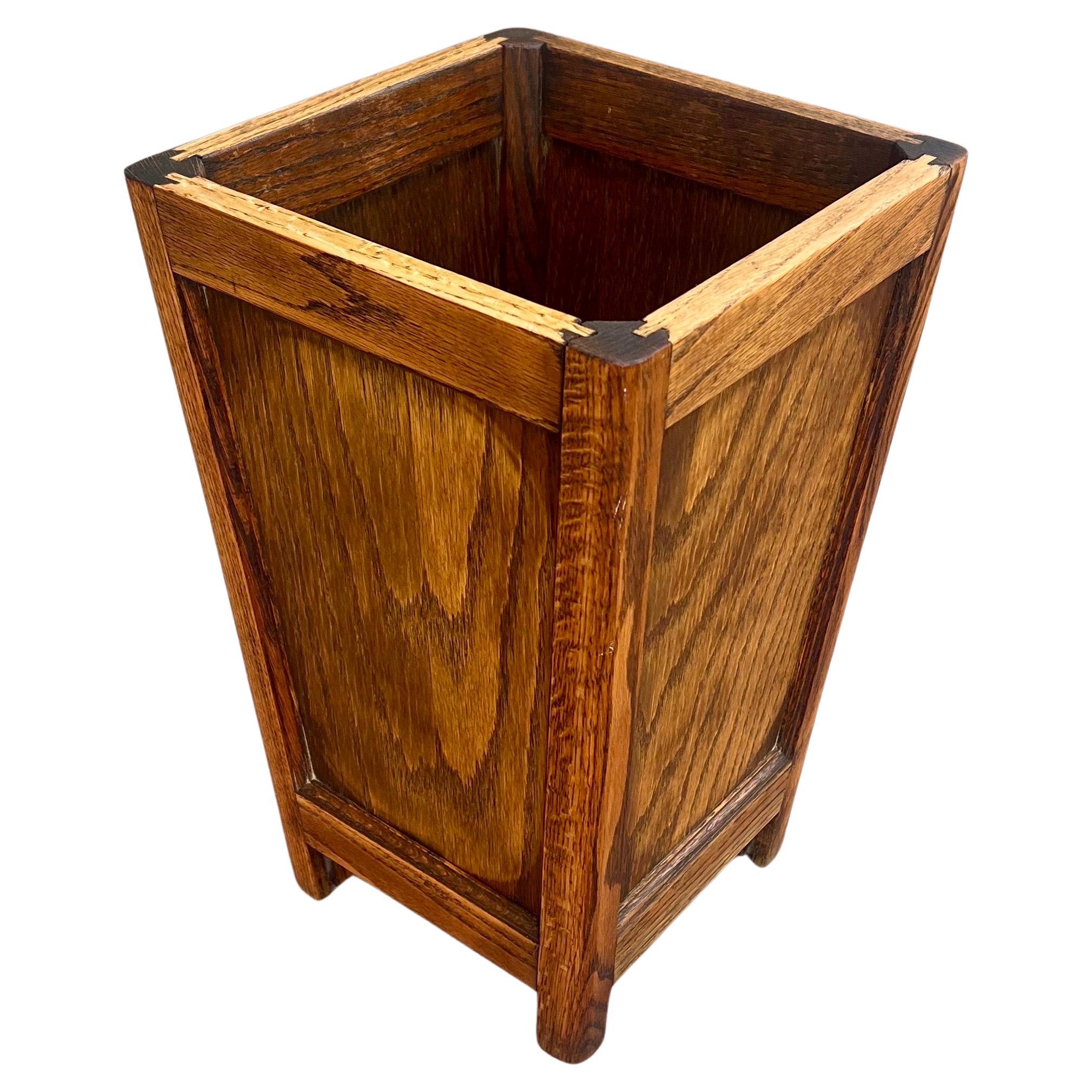 Mission / Craftsman  American Quarter Sawn Oak Waste Basket Art Deco
