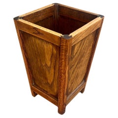 Missione / Artigiano  Cestino per rifiuti in Oak Oak americano segato a quarto Art Deco