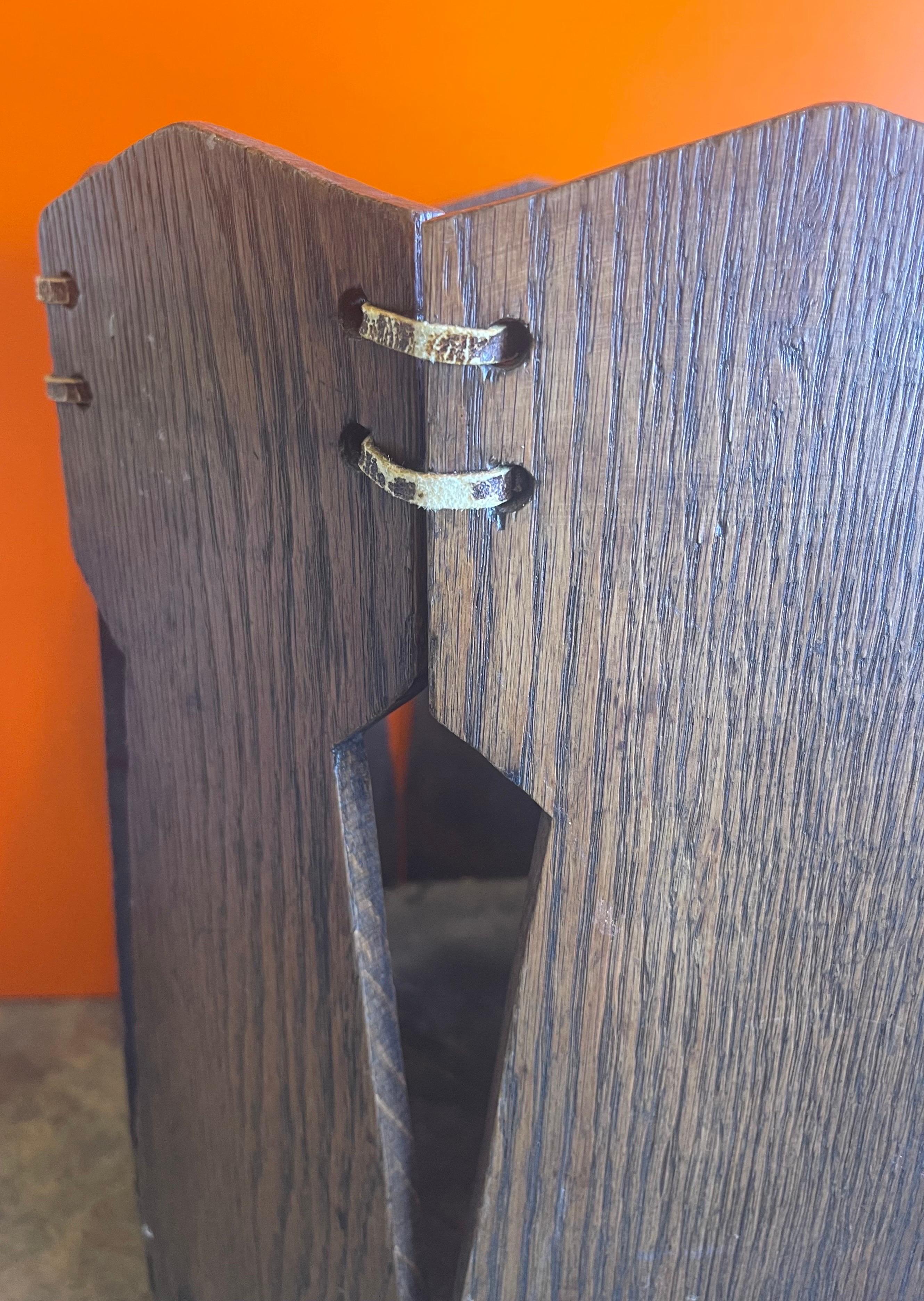 Mission / Craftsman Style American Quarter Sawn Oak Waste Basket 4