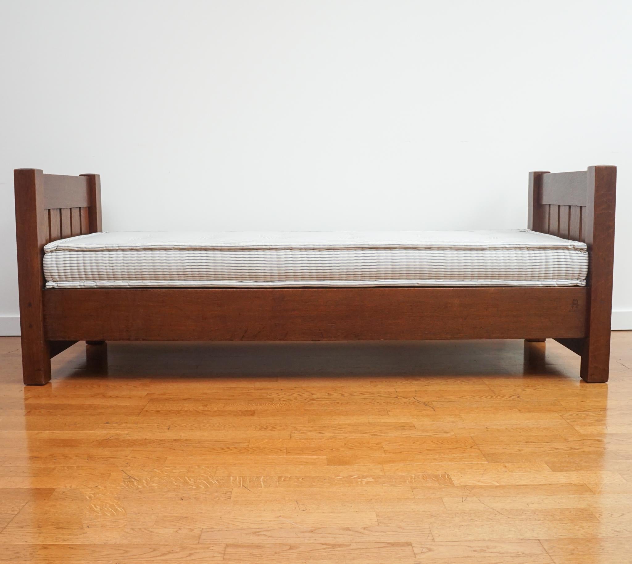 20th Century Mission Daybed with Custom French Mattress For Sale