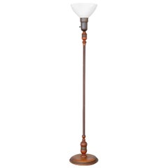 Mission Era Leather Wrapped Floor Lamp, circa 1930s