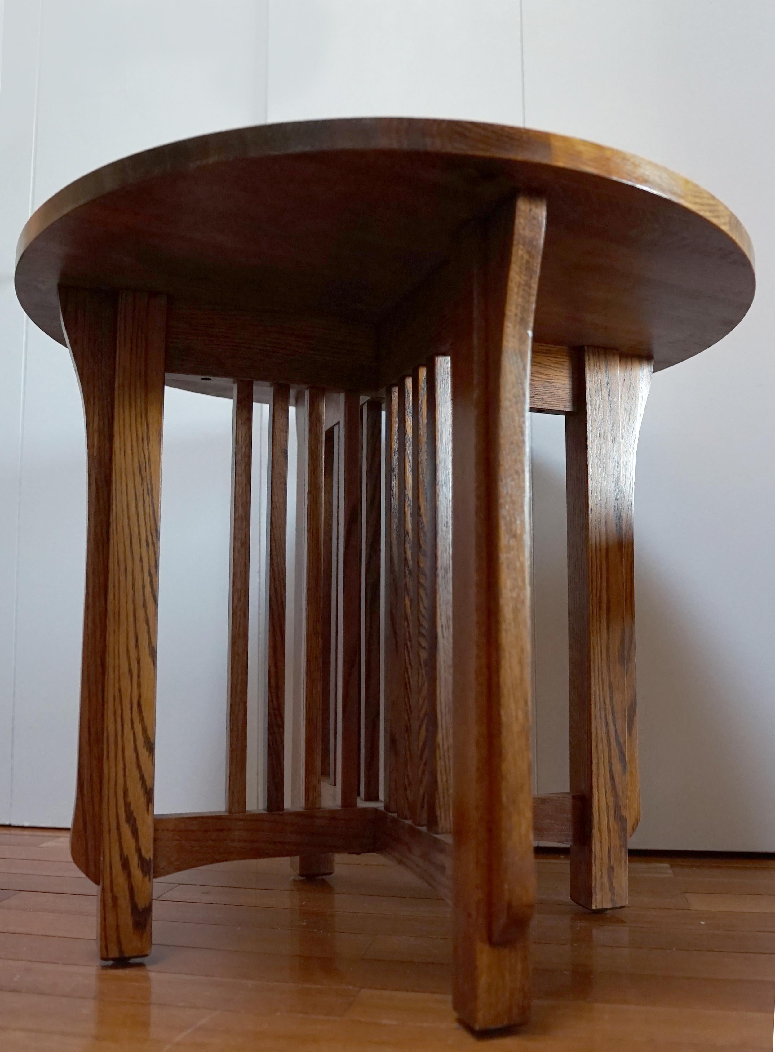 Mission Oak Arts and Crafts Round Table For Sale 6