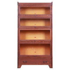 Mission Oak Arts & Crafts Four-Stack Barrister Bookcase by Weis:: Circa 1900