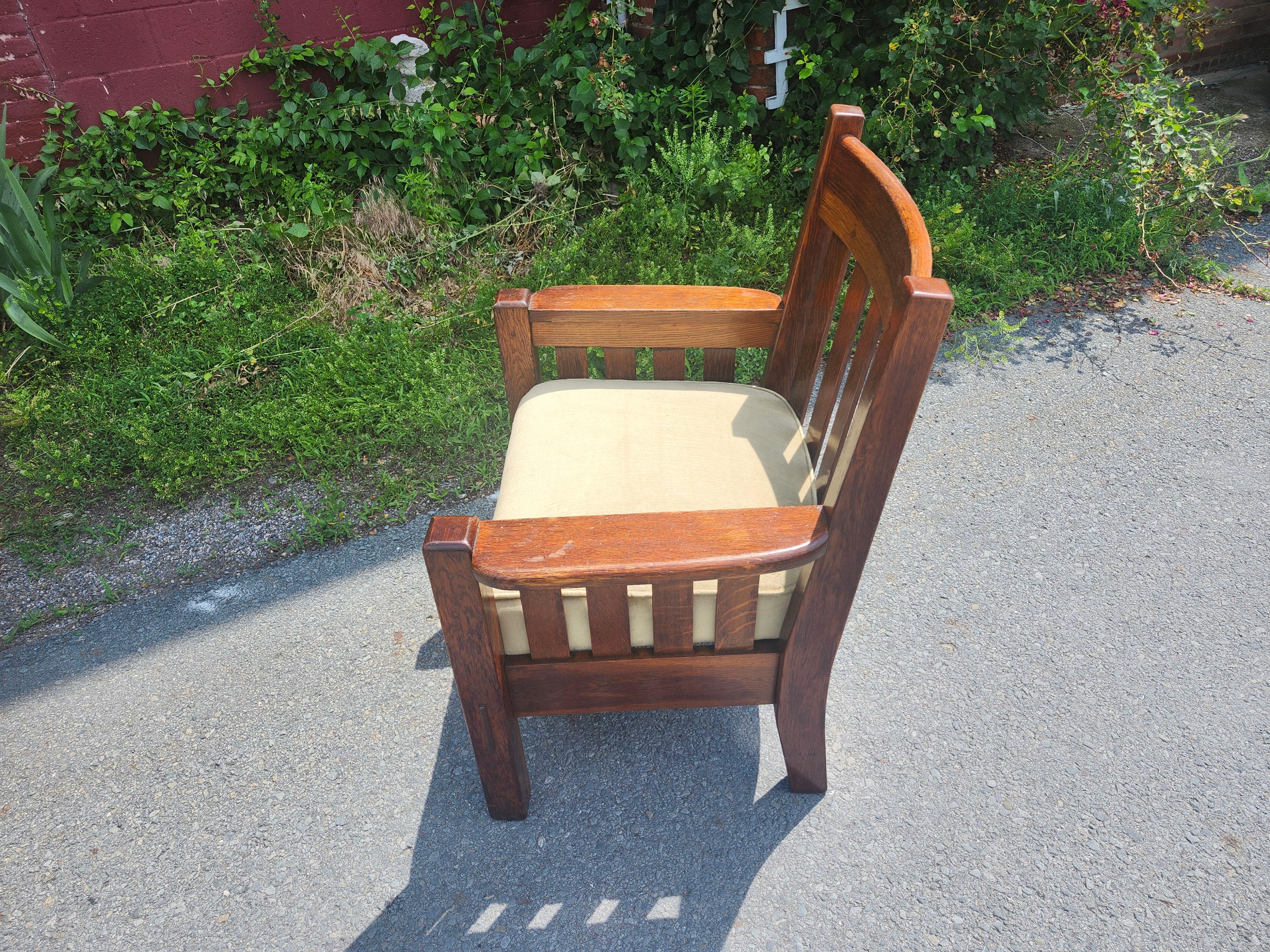 Fauteuil de salon Mission Oak Arts & Crafts par Harden Furniture Co. Motise & Tenon en vente 4