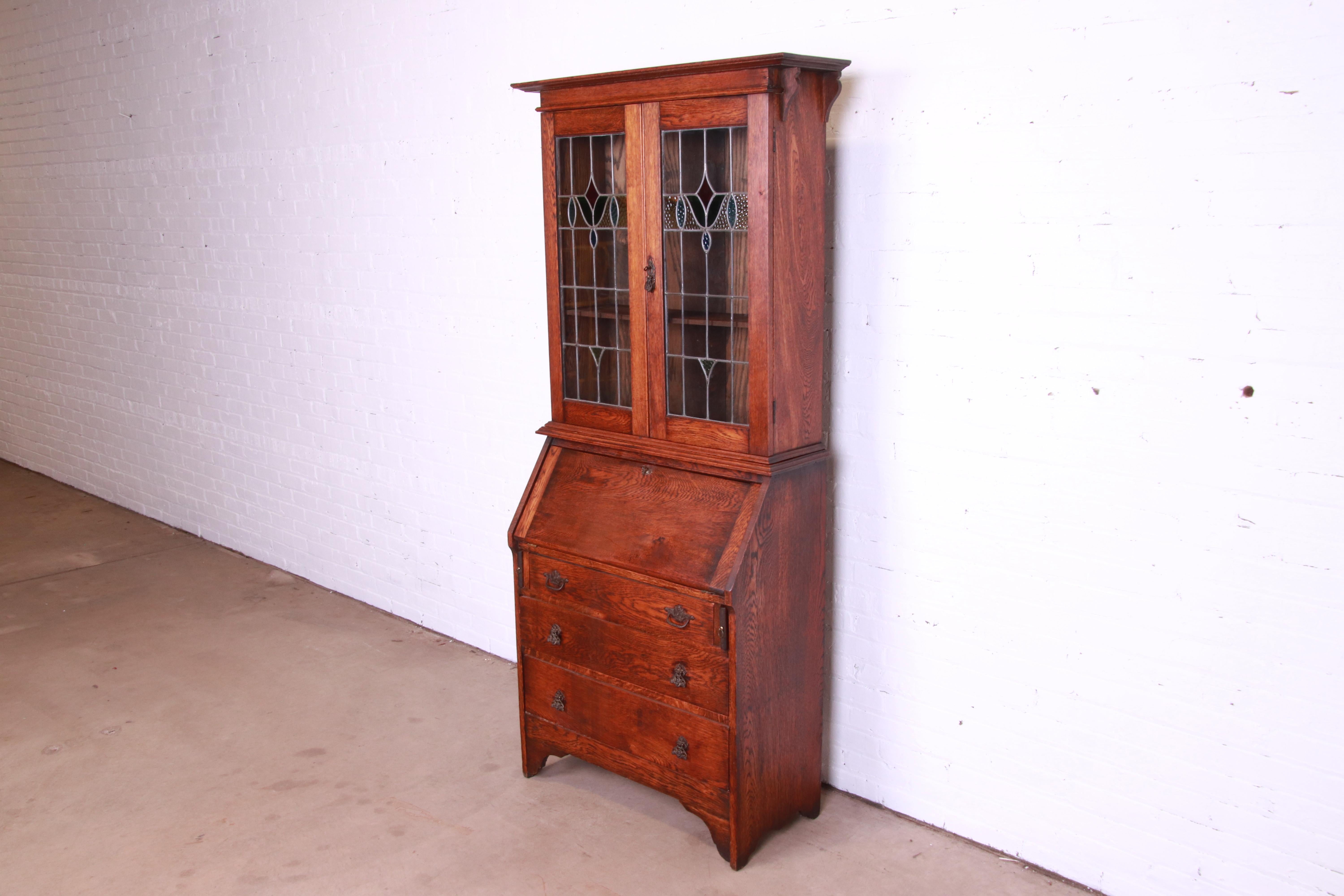 oak secretary desk with hutch