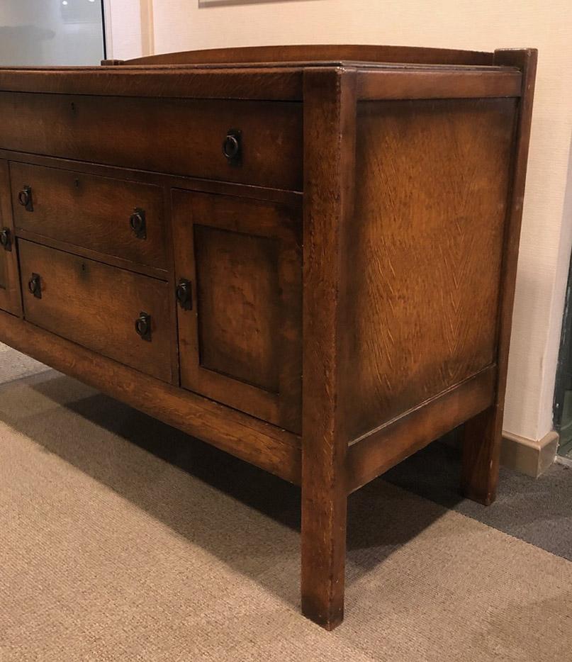 Enfilade Mission en chêne Arts & Crafts Bon état - En vente à Lyndhurst, NJ