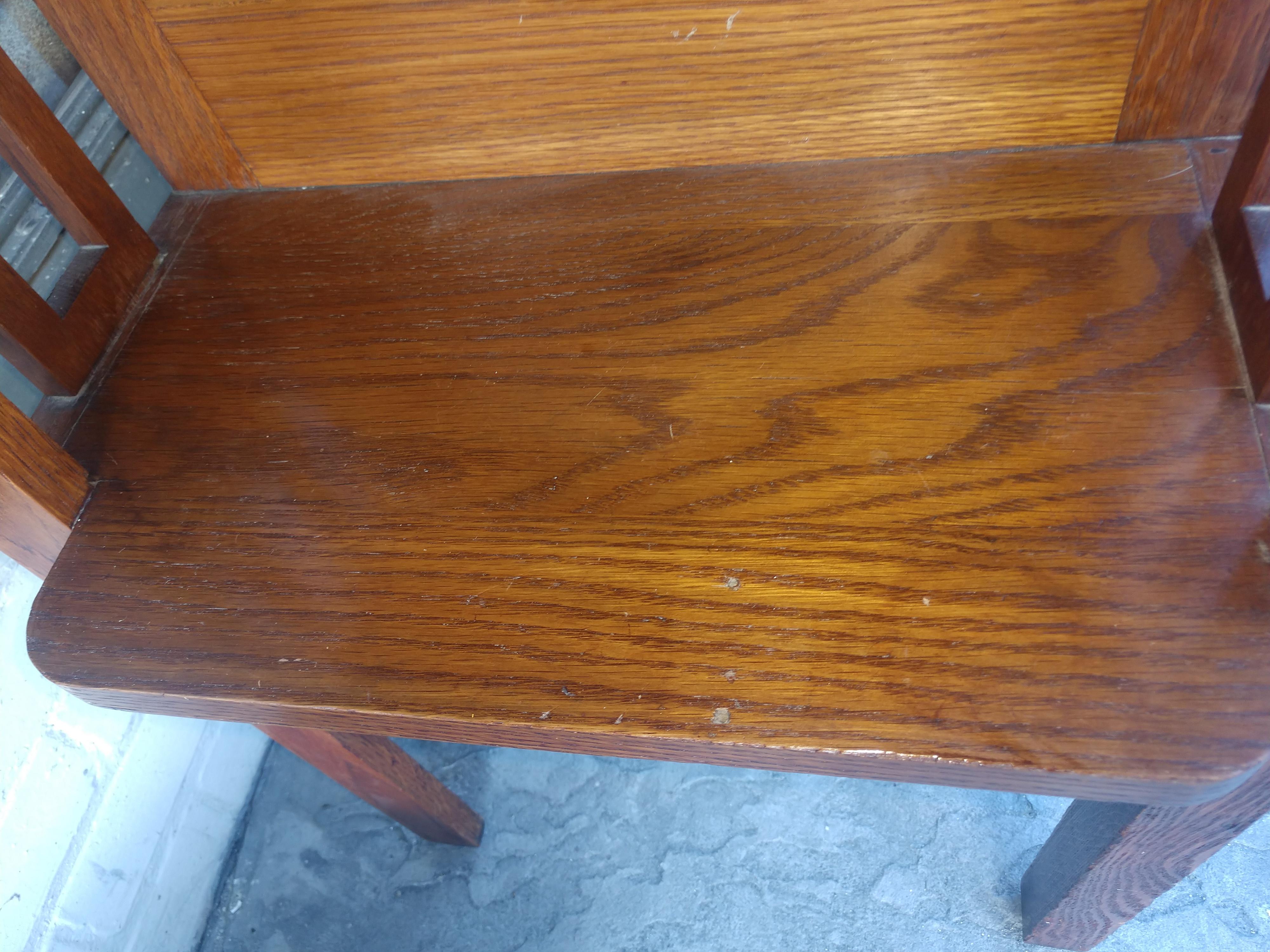 American Mission Oak Arts & Crafts Slant Front Desk, C1915 For Sale
