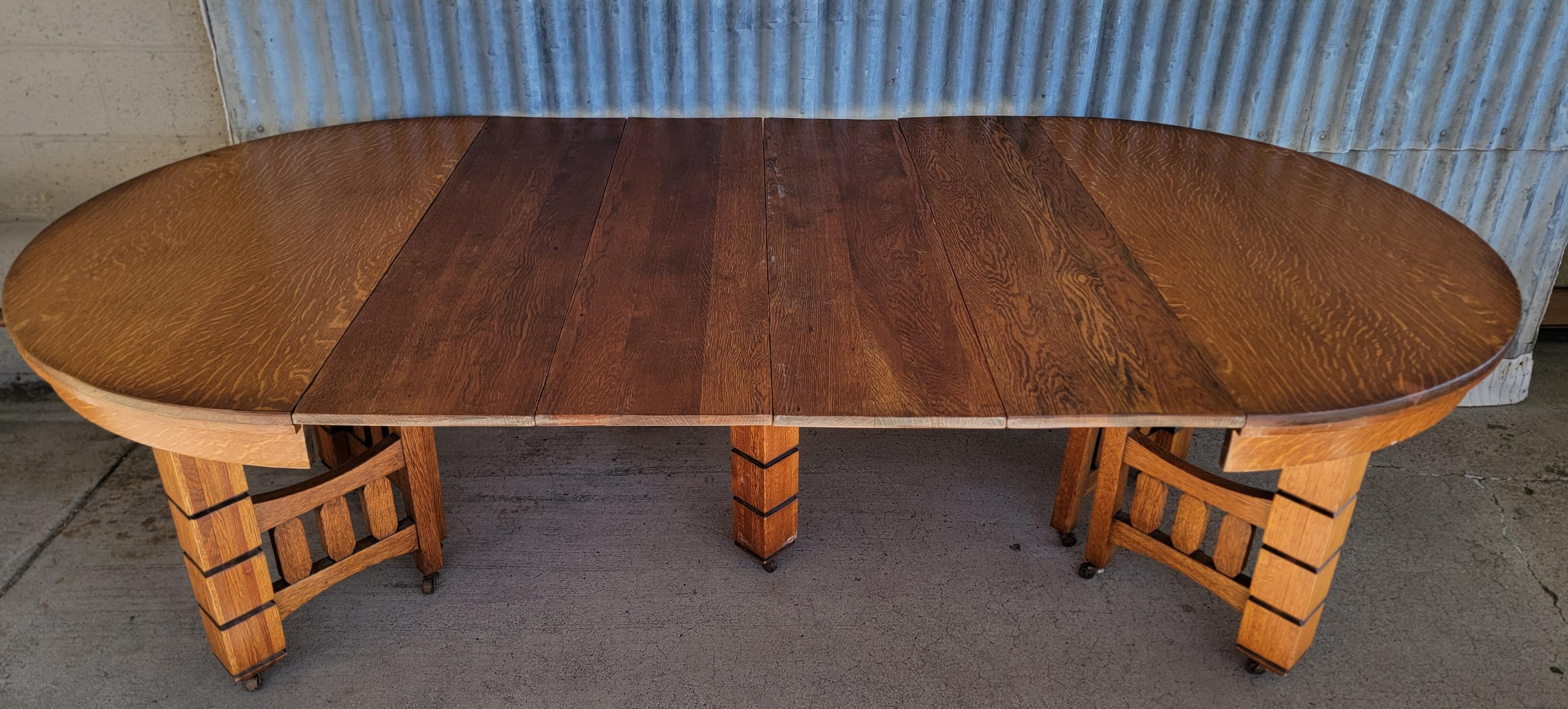 American Mission Oak Circular Dining Table Circa 1908