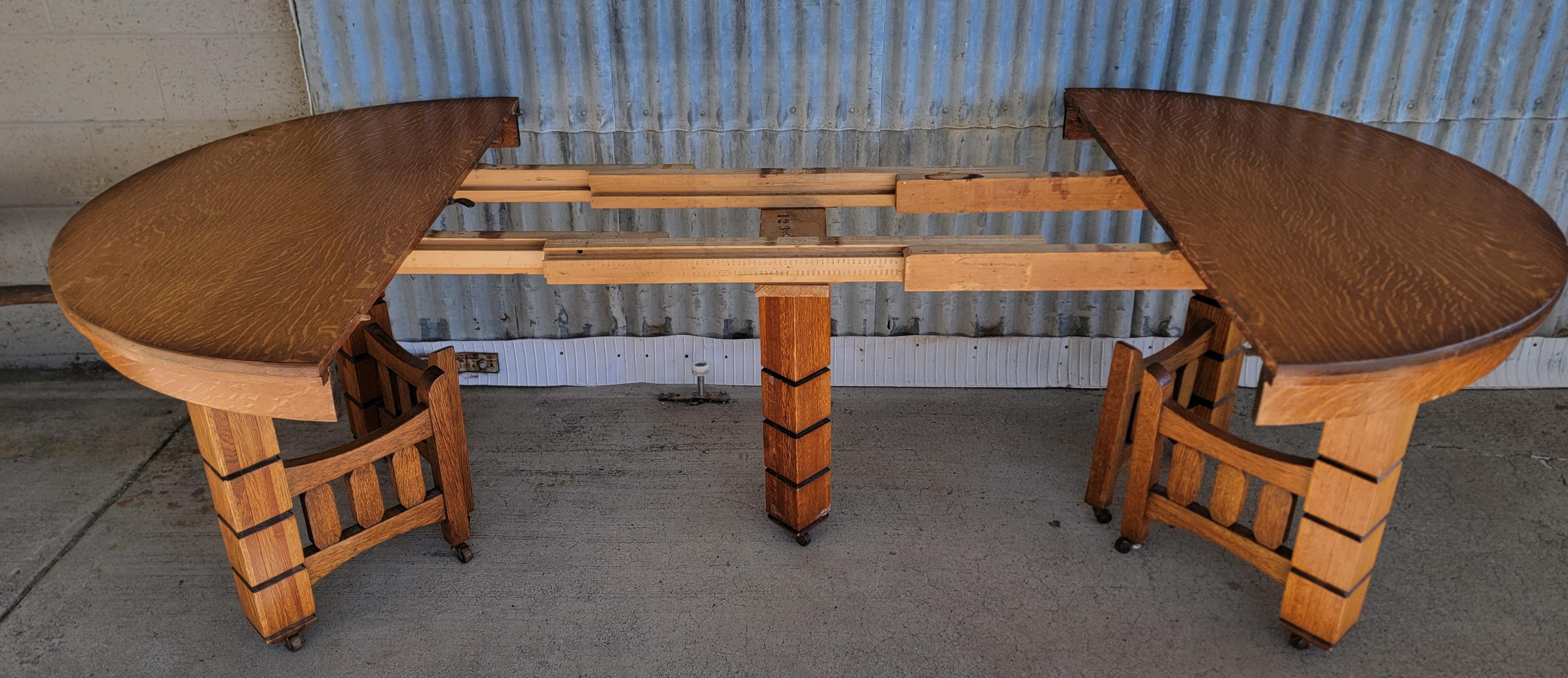 Mission Oak Circular Dining Table Circa 1908 2