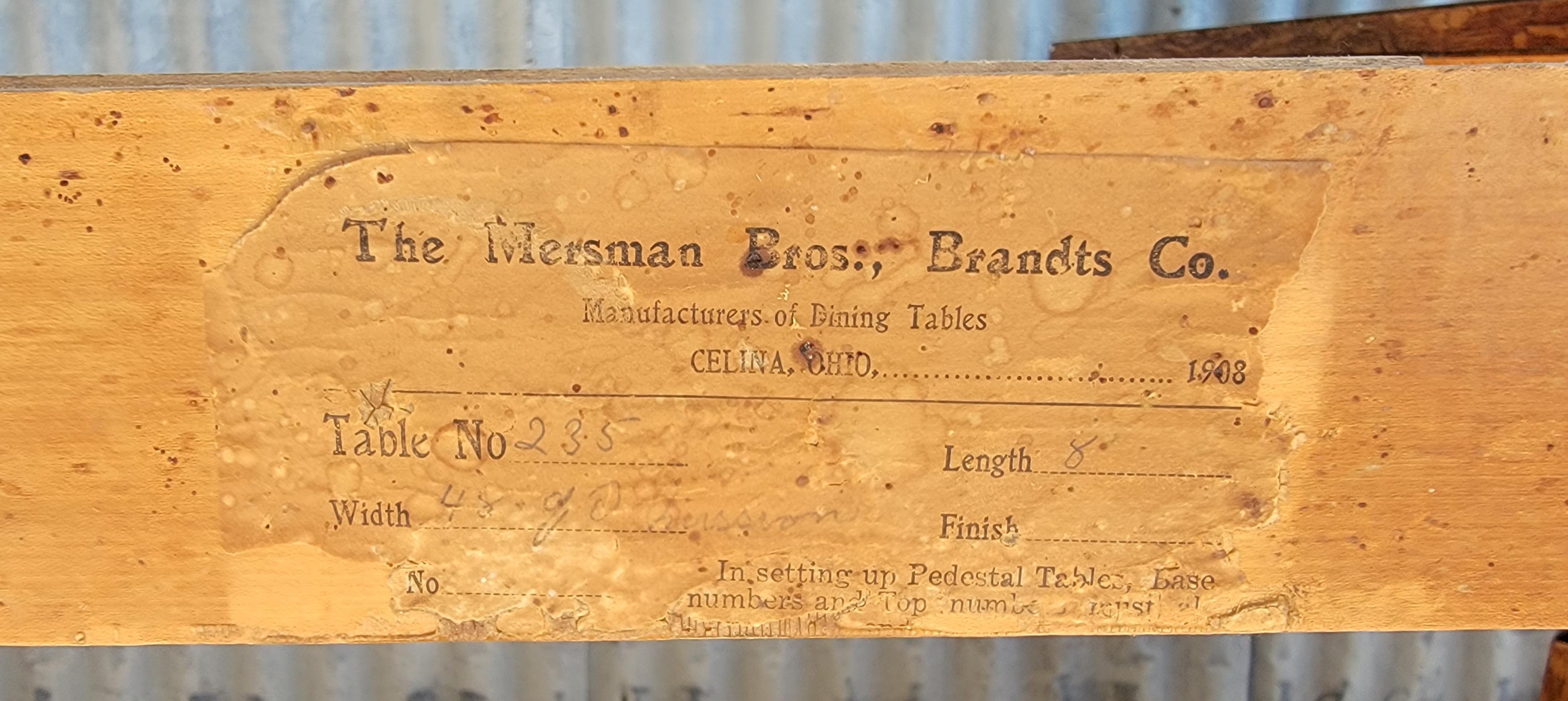 Mission Oak Circular Dining Table Circa 1908 3