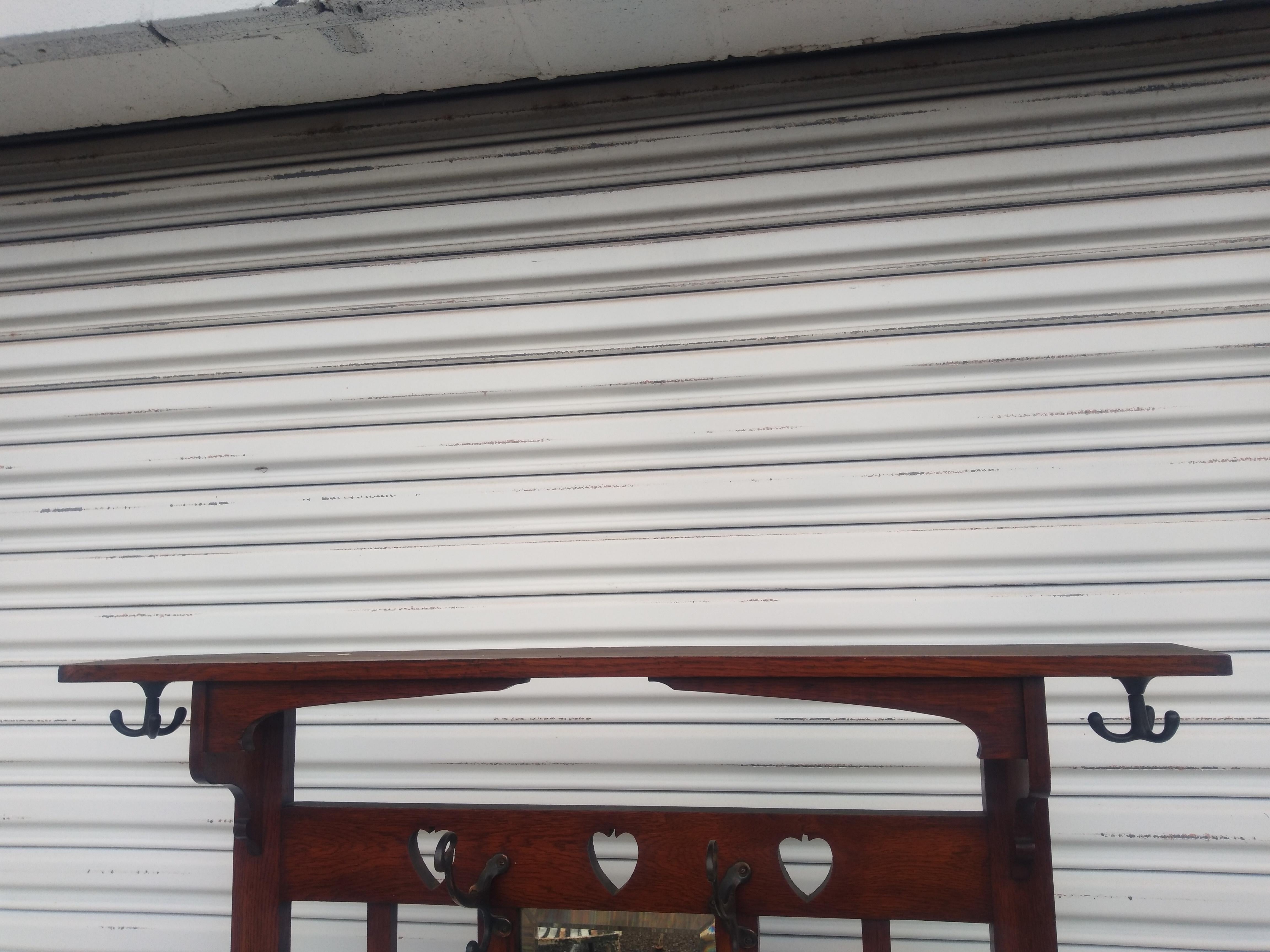 American Mission Oak Hall Tree and Umbrella Stand For Sale