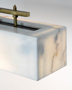 Modern Pendant Light by on.Entropy, Mission in Seamless White Marble and Bronze