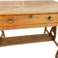 Mission Quarter Sawn Oak Writing Desk w/ Lock Drawer