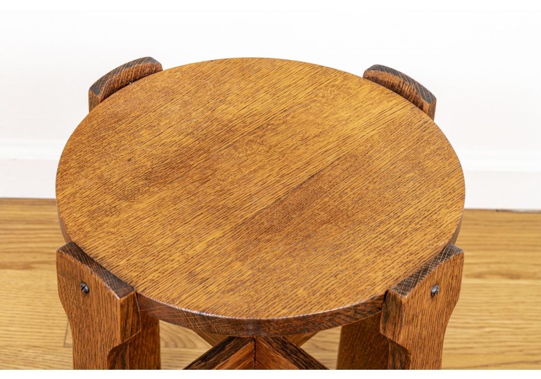 Mission Stye Oak Accent Table For Sale 3
