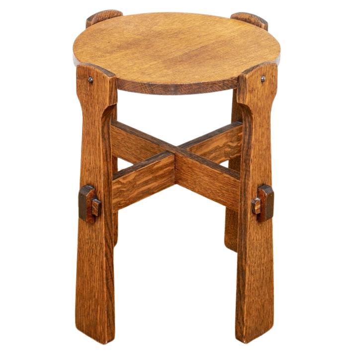 Mission Stye Oak Accent Table For Sale