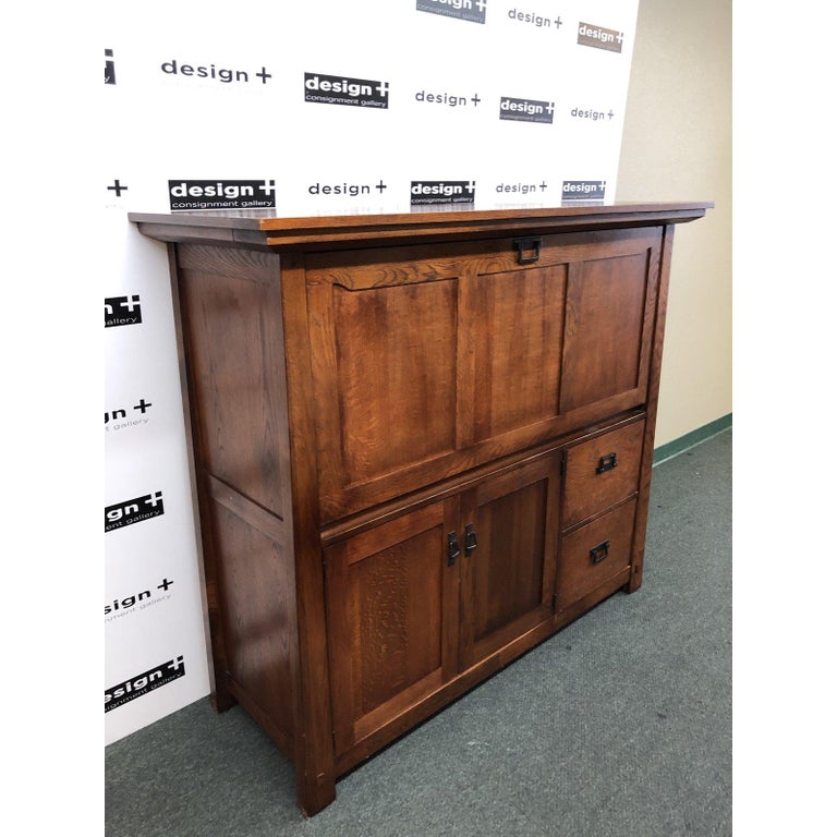 Mission Style Drop Front Secretary For Sale at 1stDibs