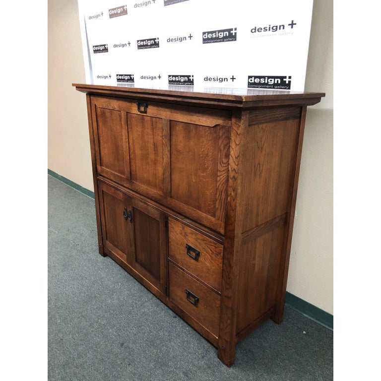 Mission Style Drop Front Secretary For Sale at 1stDibs