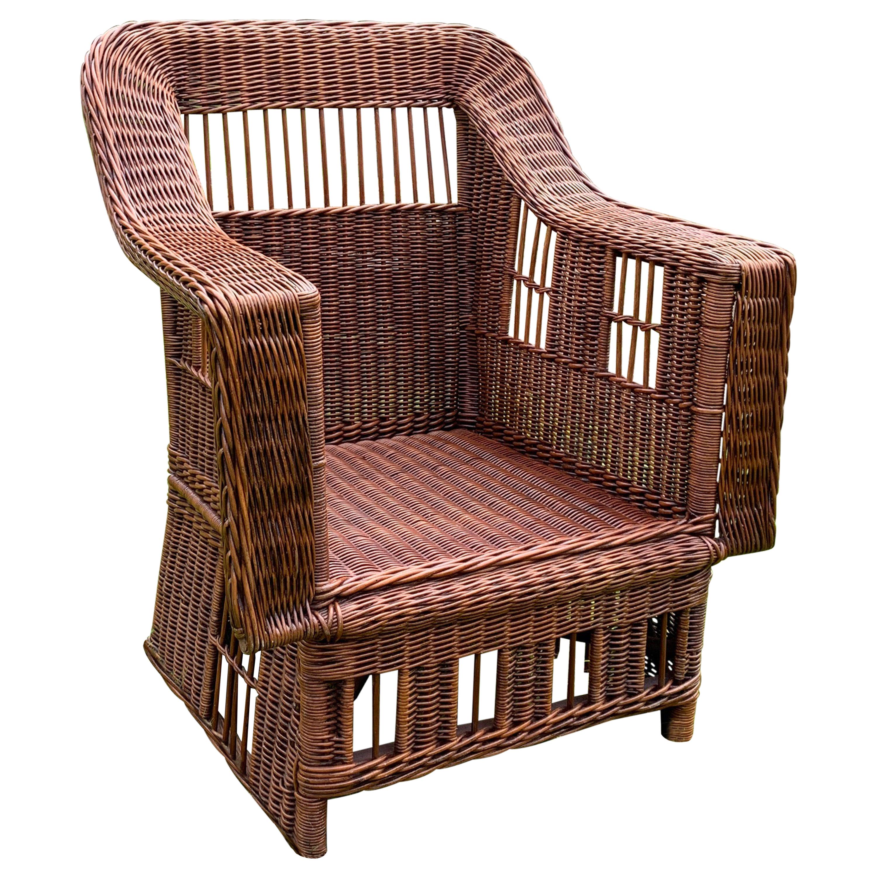 Mission Style Rattan Armchair