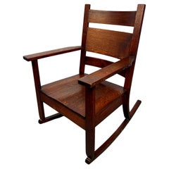 Sedia a dondolo Mission Style in Oak