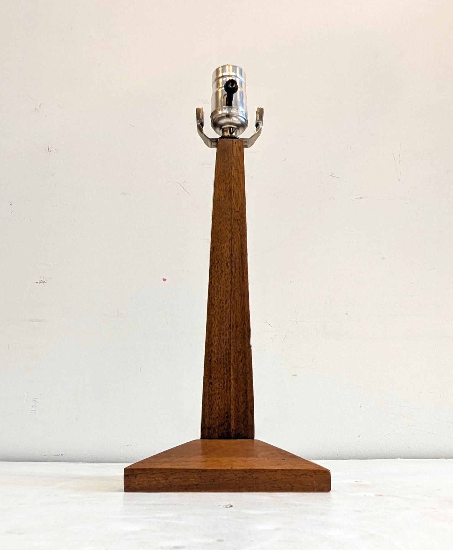 Walnut Mission Style Table Lamp 1940 For Sale