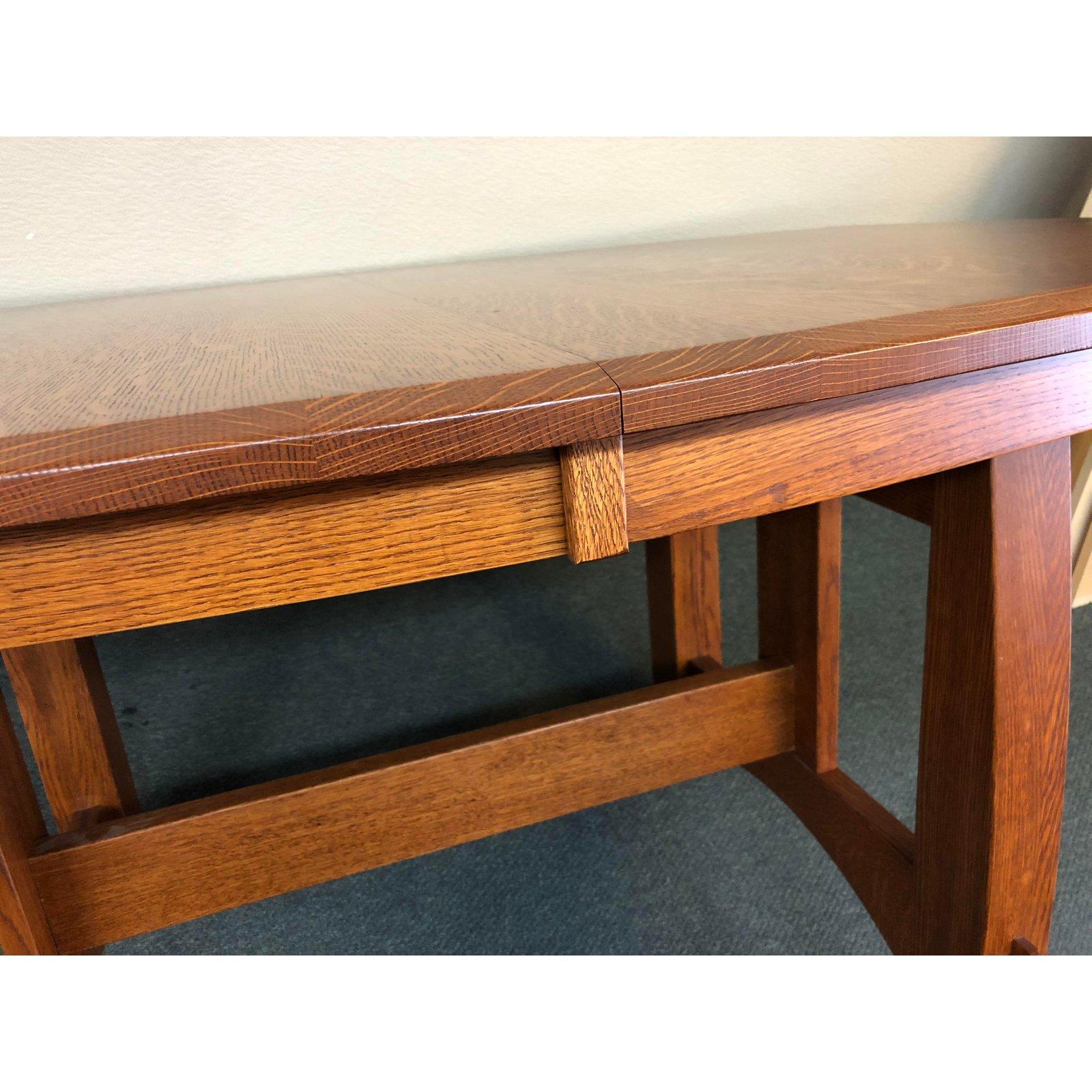 Contemporary Mission Style West Point Oak Colebrook Trestle Table