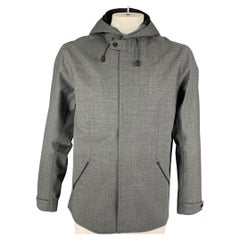 MISSION WORKSHOP Size L Gray Wool Blend Hooded Jacket
