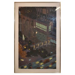 Mississippi Night Lights by Artist Yvonne Jacquette 1986 Signed